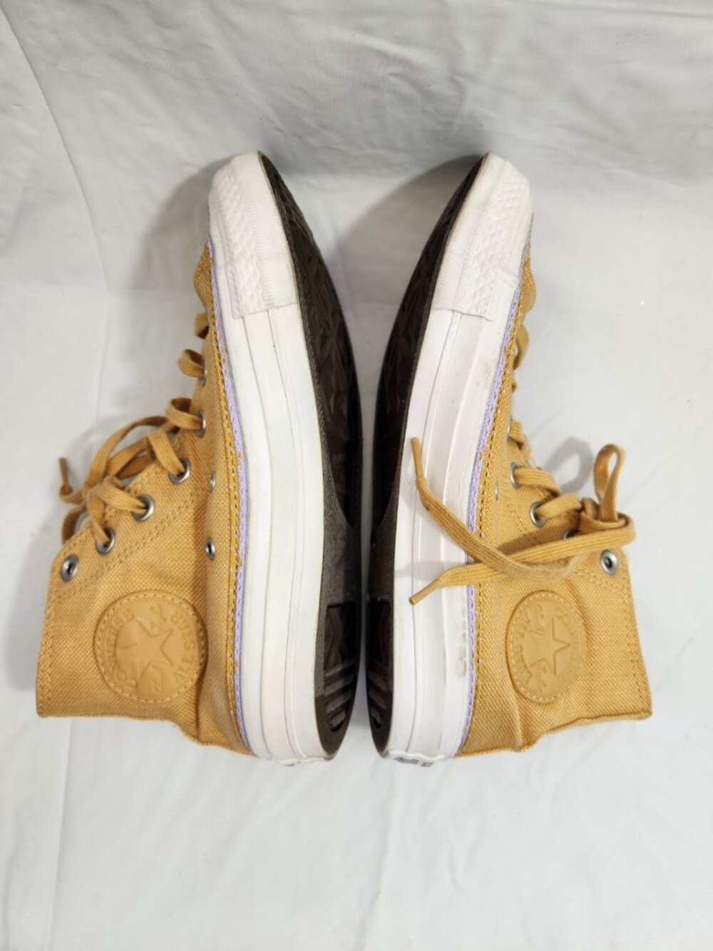 Converse Chuck Taylor All Star High Top Sneakers Women Size 7 Yellow Lace Up - Picture 4 of 8